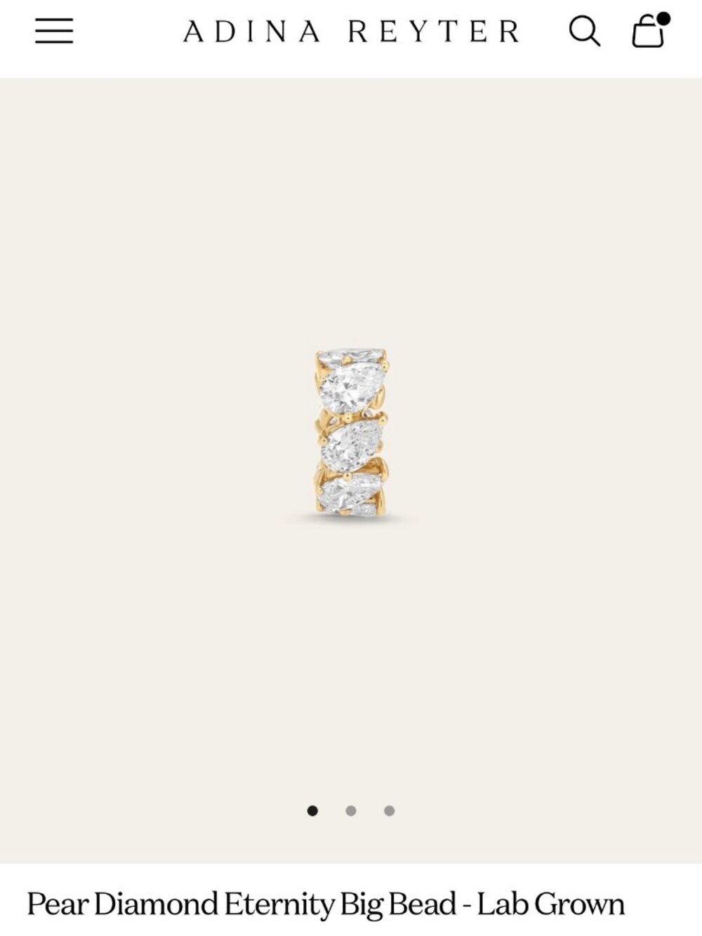 Adina Reyter Pear Diamond Eternity Big Bead - Lab Grown